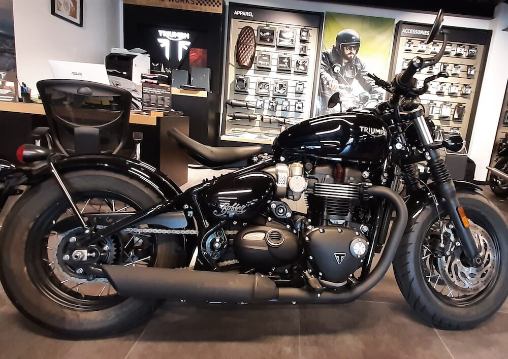 Mulhouse Triumph Bonneville 1200 Bobber motorcycle rental 15040