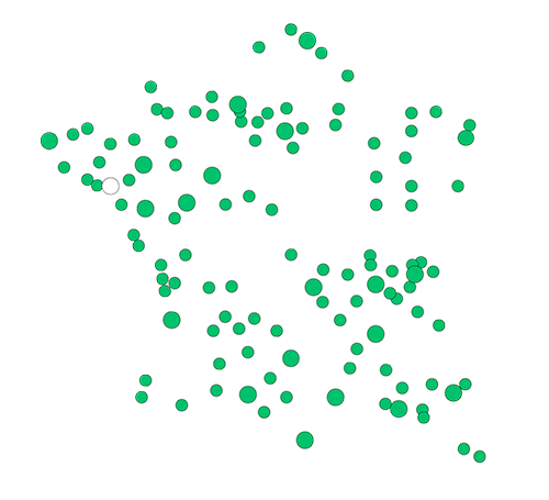 Itinéraire sur une carte en Auvergne-Rhône-Alpes