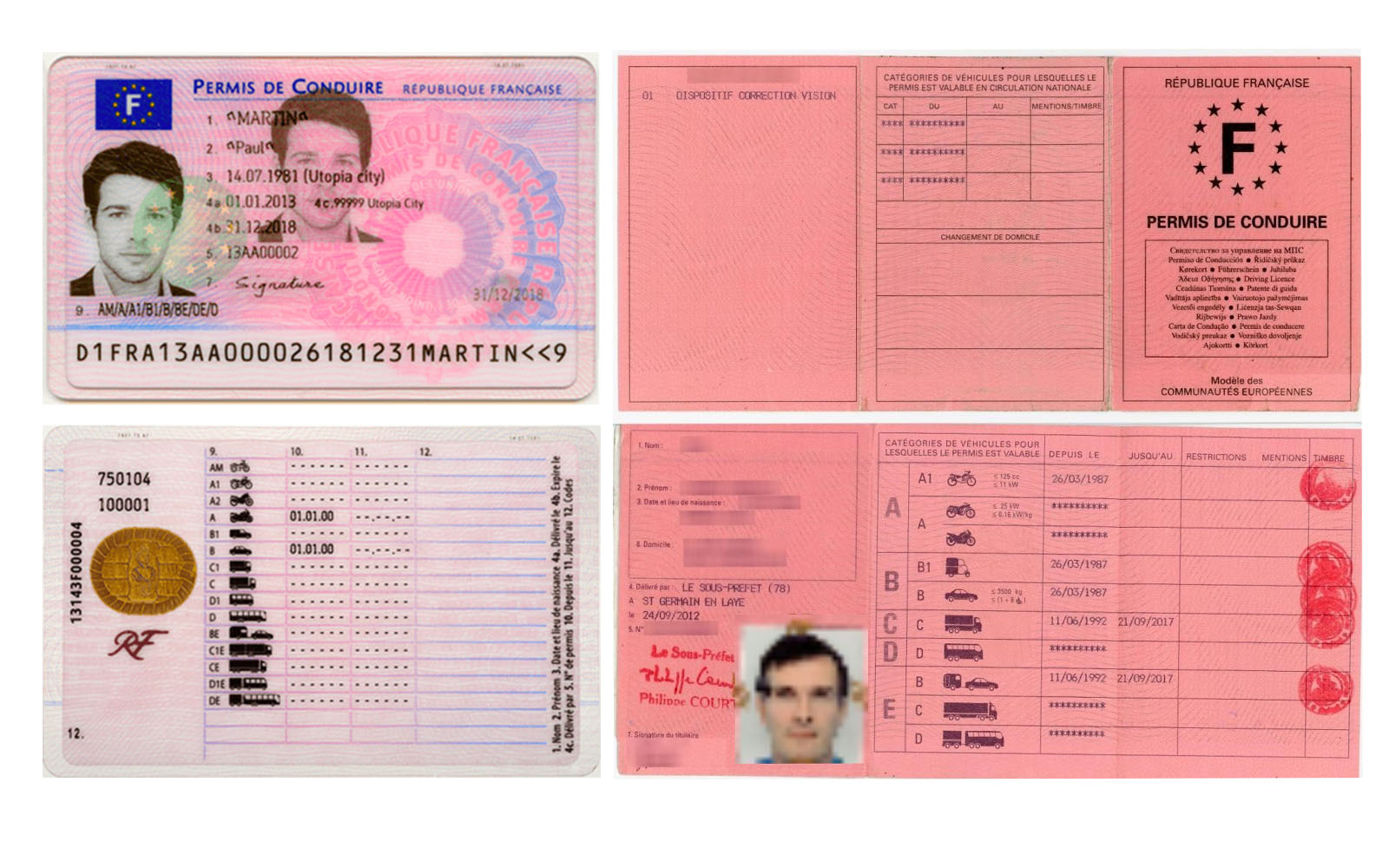 Exemple de permis de conduire français