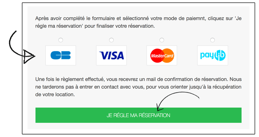 Finalisez votre réservation 2